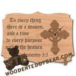 Ecclesiastes 3:1 Desk Clock | Fretwork Scroll Saw Pattern | Wooden Teddy Bear