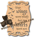 Your Wings Were Ready Plaque | Fretwork Scroll Saw Pattern | Wooden Teddy Bear