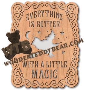 Better With Magic - Witch | Fretwork Scroll Saw Pattern | Wooden Teddy Bear