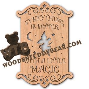 Better With Magic - Fairy | Fretwork Scroll Saw Pattern | Wooden Teddy Bear