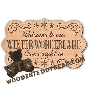 Winter Wonderland Welcome | Fretwork Scroll Saw Pattern | Wooden Teddy Bear