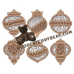 Filigree Classic Christmas Ornaments | Fretwork Scroll Saw Pattern | Wooden Teddy Bear