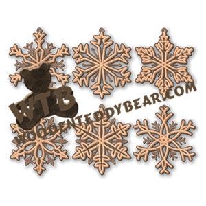 Filigree Snowflake Layered Ornaments | Fretwork Scroll Saw Pattern | Wooden Teddy Bear