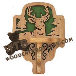 Deer Wildlife Curio Shelf | Fretwork Scroll Saw Pattern | Wooden Teddy Bear