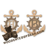 Layered Monogram Anchor Ornaments | Fretwork Scroll Saw Pattern | Wooden Teddy Bear