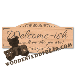 Welcome-Ish | Fretwork Scroll Saw Pattern | Wooden Teddy Bear