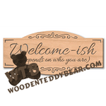 Welcome-Ish | Fretwork Scroll Saw Pattern | Wooden Teddy Bear