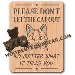 Please Don't Let The Cat Out | Fretwork Scroll Saw Pattern | Wooden Teddy Bear