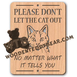 Please Don't Let The Cat Out | Fretwork Scroll Saw Pattern | Wooden Teddy Bear