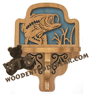 Largemouth Bass Curio Shelf | Fretwork Scroll Saw Pattern | Wooden Teddy Bear