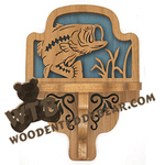 Largemouth Bass Curio Shelf | Fretwork Scroll Saw Pattern | Wooden Teddy Bear