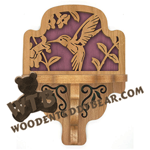 Hummingbird Curio Shelf | Fretwork Scroll Saw Pattern | Wooden Teddy Bear