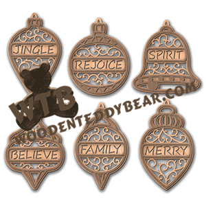 Layered Christmas Spirit Ornaments Set 2 | Fretwork Scroll Saw Pattern | Wooden Teddy Bear