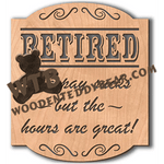 Retired Stand-Up Word Art Set | Fretwork Scroll Saw Pattern | Wooden Teddy Bear