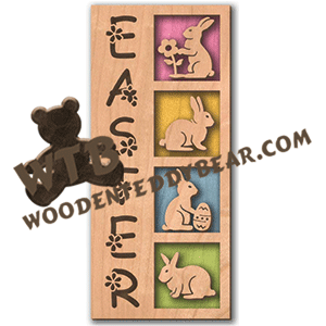 Easter Bunny Collage Plaque | Fretwork Scroll Saw Pattern | Wooden ...