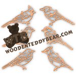 Filigree Songbird Ornaments | Fretwork Scroll Saw Pattern | Wooden Teddy Bear