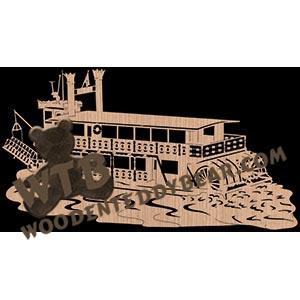 Willamette Queen Sternwheeler fretwork scroll saw pattern | The Wooden Teddy Bear