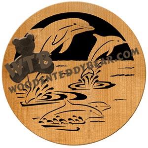 Dolphin Circle Set fretwork scroll saw pattern | The Wooden Teddy Bear