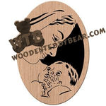 Oval Mary & Baby Jesus fretwork scroll saw pattern | The Wooden Teddy Bear