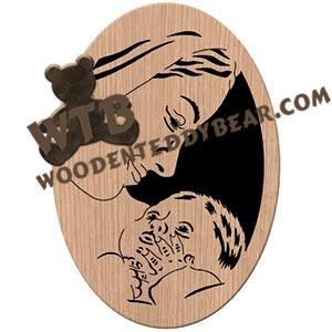 Oval Mary & Baby Jesus fretwork scroll saw pattern | The Wooden Teddy Bear