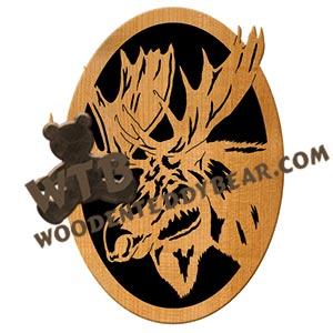 Oval Moose fretwork scroll saw pattern | The Wooden Teddy Bear