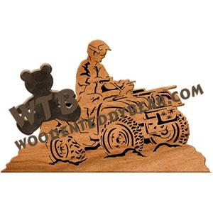 ATV Silhouette fretwork scroll saw pattern | The Wooden Teddy Bear