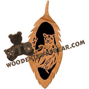 Feather Black Bear fretwork scroll saw pattern | The Wooden Teddy Bear
