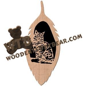 Feather Cat fretwork scroll saw pattern | The Wooden Teddy Bear