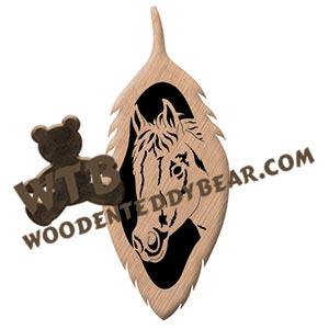 Feather Horse Head fretwork scroll saw pattern | The Wooden Teddy Bear