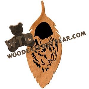 Feather Wolf Head fretwork scroll saw pattern | The Wooden Teddy Bear