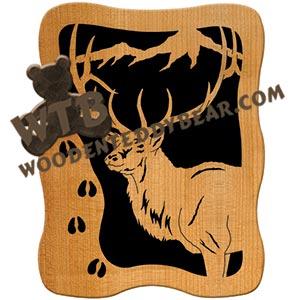 Elk Animal Tracks fretwork scroll saw pattern | The Wooden Teddy Bear