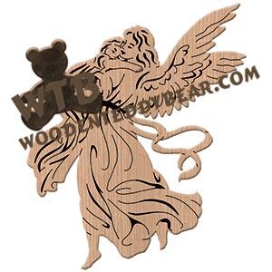 Guardian Angel fretwork scroll saw pattern | The Wooden Teddy Bear