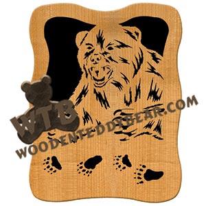 Grizzly Bear Animal Tracks fretwork scroll saw pattern | The Wooden Teddy Bear