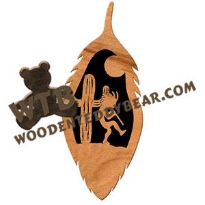 Feather Kokopelli #2 fretwork scroll saw pattern | The Wooden Teddy Bear