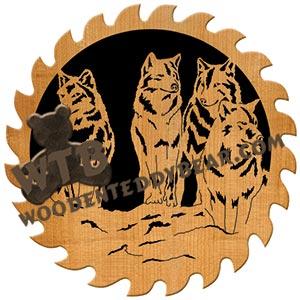 Circular Saw Wolf Pack fretwork scroll saw pattern | The Wooden Teddy Bear