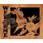 Hummingbird Welcome Plaque fretwork scroll saw pattern | The Wooden Teddy Bear