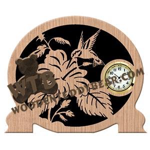Hummingbird Clock fretwork scroll saw pattern | The Wooden Teddy Bear