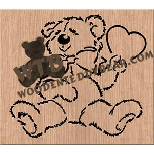 Teddy Bear with Heart fretwork scroll saw pattern | The Wooden Teddy Bear