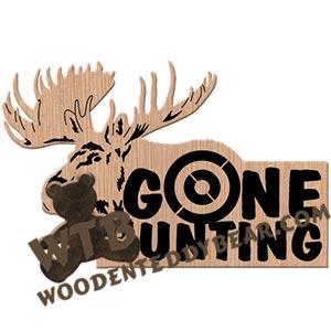 Gone Hunting Moose fretwork scroll saw pattern | The Wooden Teddy Bear