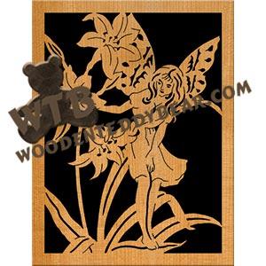 Fairy & Flowers fretwork scroll saw pattern | The Wooden Teddy Bear