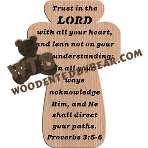 Cross Trust in the Lord fretwork scroll saw pattern | The Wooden Teddy Bear