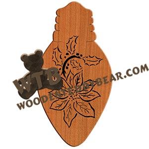 Christmas Light Poinsettia fretwork scroll saw pattern | The Wooden Teddy Bear