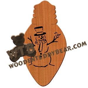 Christmas Light Snowman fretwork scroll saw pattern | The Wooden Teddy Bear