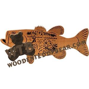 Bass Fly Fisher fretwork scroll saw pattern | The Wooden Teddy Bear