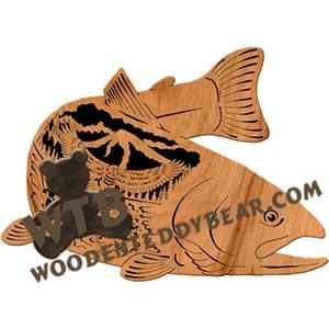 Trout Eagle Snag fretwork scroll saw pattern | The Wooden Teddy Bear