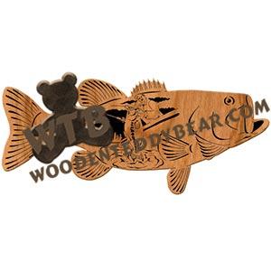 Bass Record Catch fretwork scroll saw pattern | The Wooden Teddy Bear