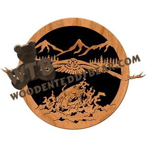 Eagle and Trout fretwork scroll saw pattern | The Wooden Teddy Bear