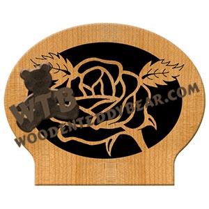 Rose Letter/Napkin Holder fretwork scroll saw pattern | The Wooden Teddy Bear