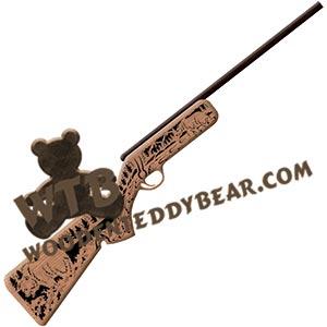 Rifle Bear fretwork scroll saw pattern | The Wooden Teddy Bear