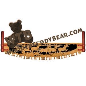 Crosscut Saw Wild Horses fretwork scroll saw pattern | The Wooden Teddy Bear